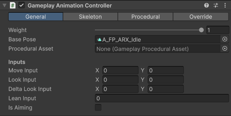 Configured character with Gameplay Animation Controller and Gameplay Framework components
