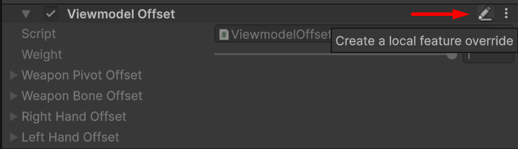 Procedural override Inspector action for overriding an inherited feature