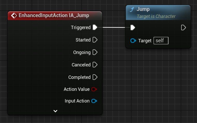 BP Gameplay Character IA Jump event starting and stopping the character jump