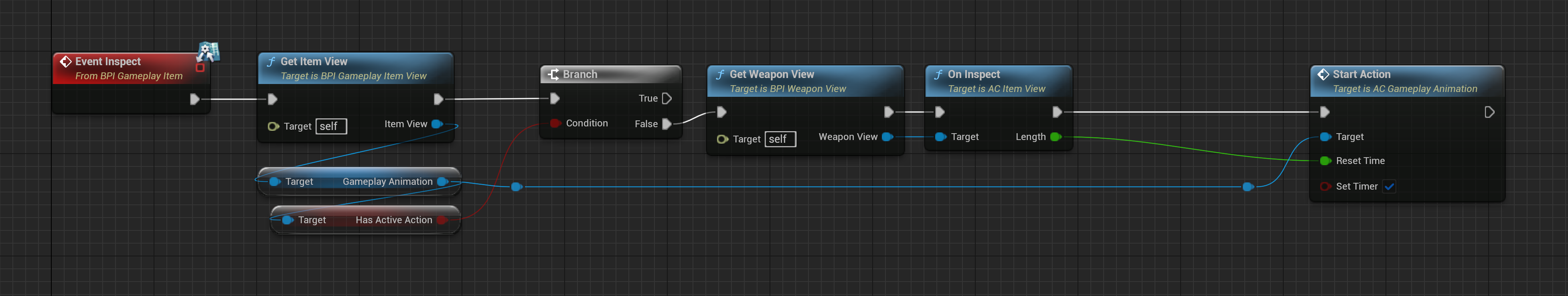 BP Shooter Weapon Event Graph updating aim state and selected fire mode