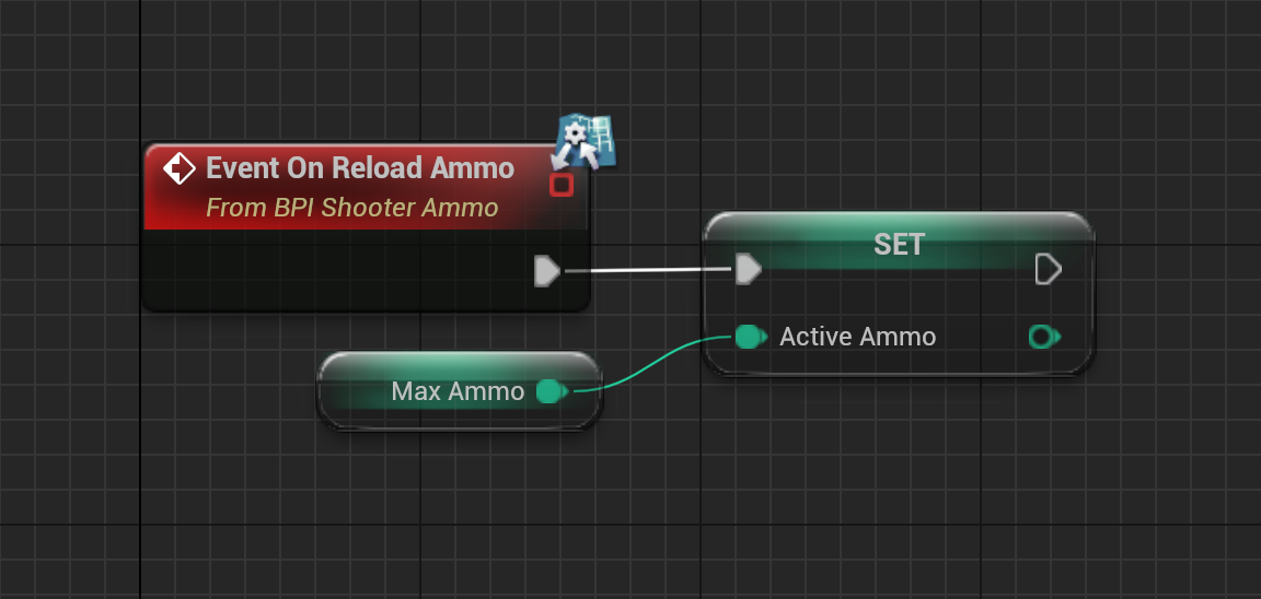 BP Shooter Weapon Event Graph completing inspect and weapon-view lifecycle routing